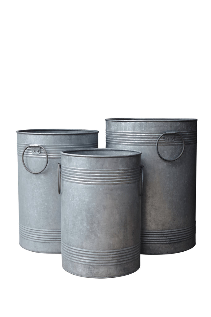 Galvanised Barrel Planter