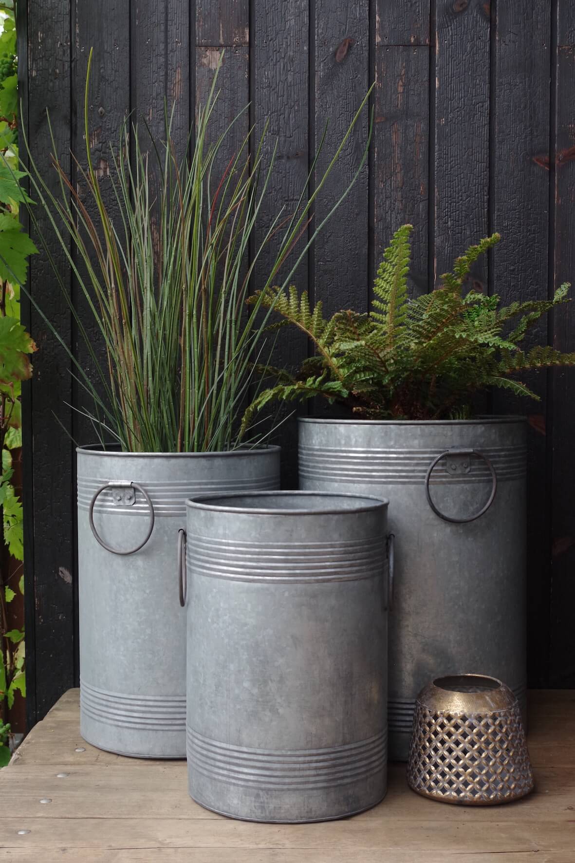 Metal Containers Planters Westcharm Metal Planter Tubs With Wooden