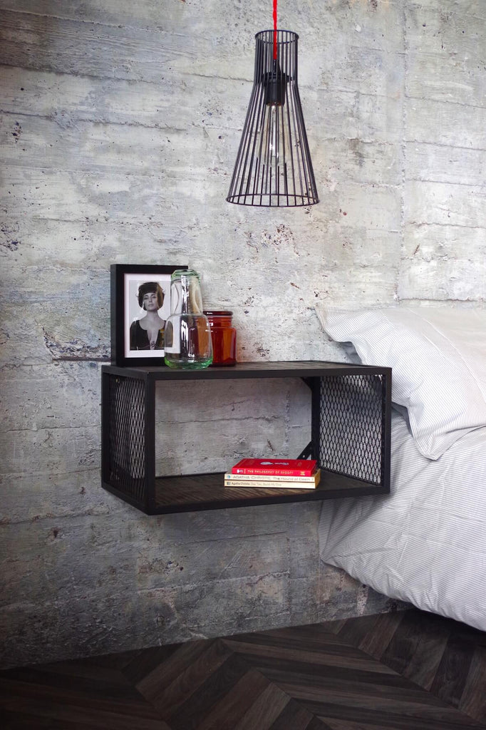 Mesh Wall Mounted Bedside Table